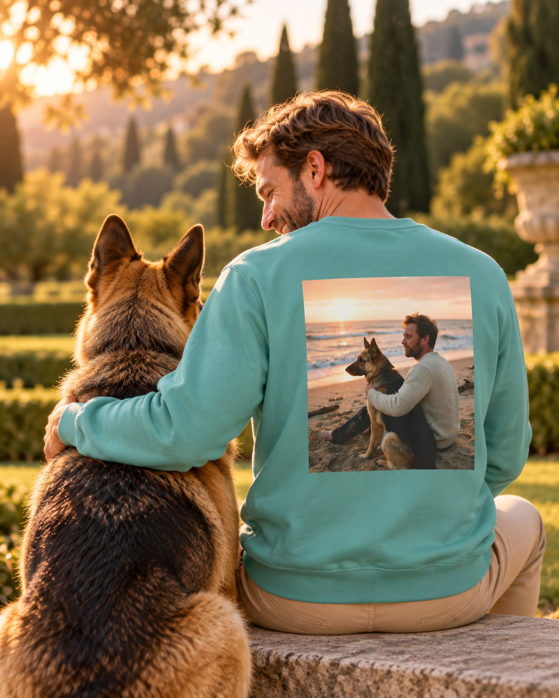 Sudadera personalizada con foto de mascota impresa - vista de espaldas