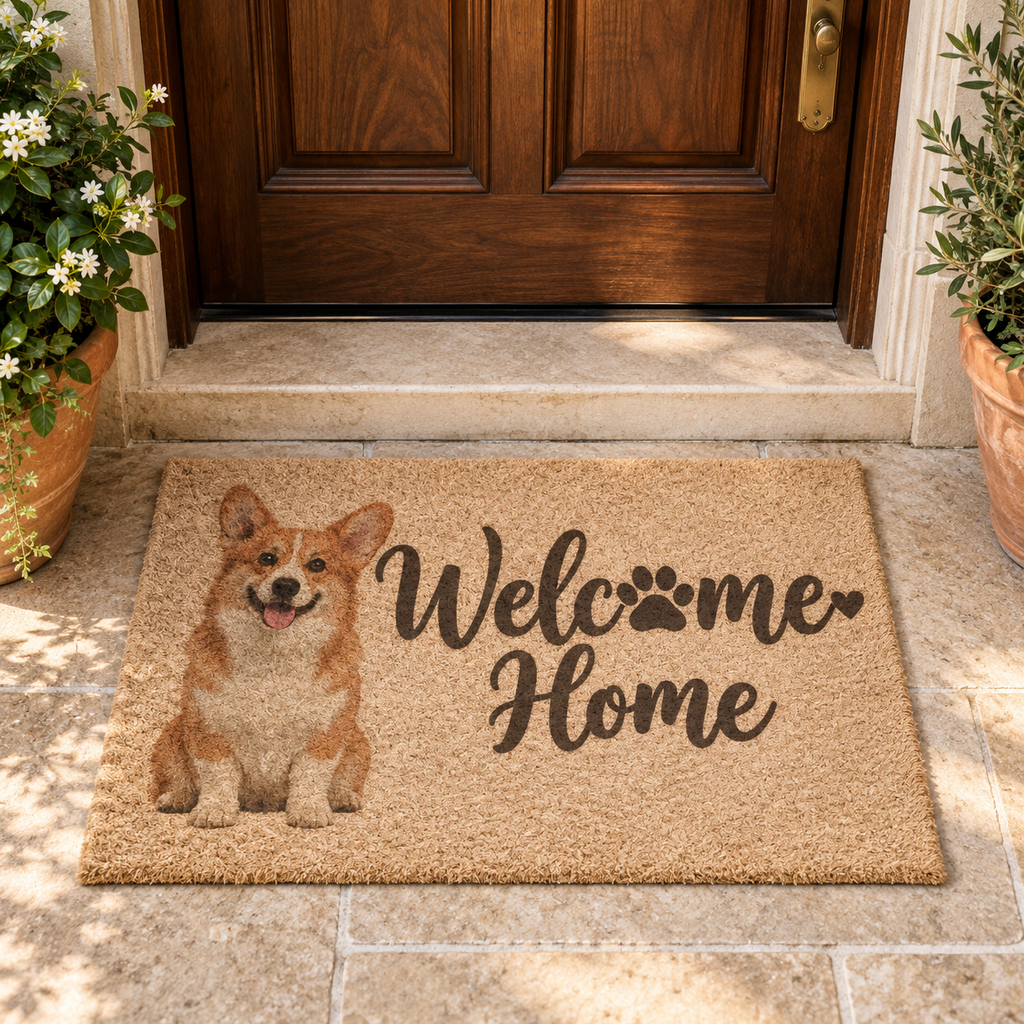 Tapete de Entrada Personalizado con el Retrato de tu Mascota