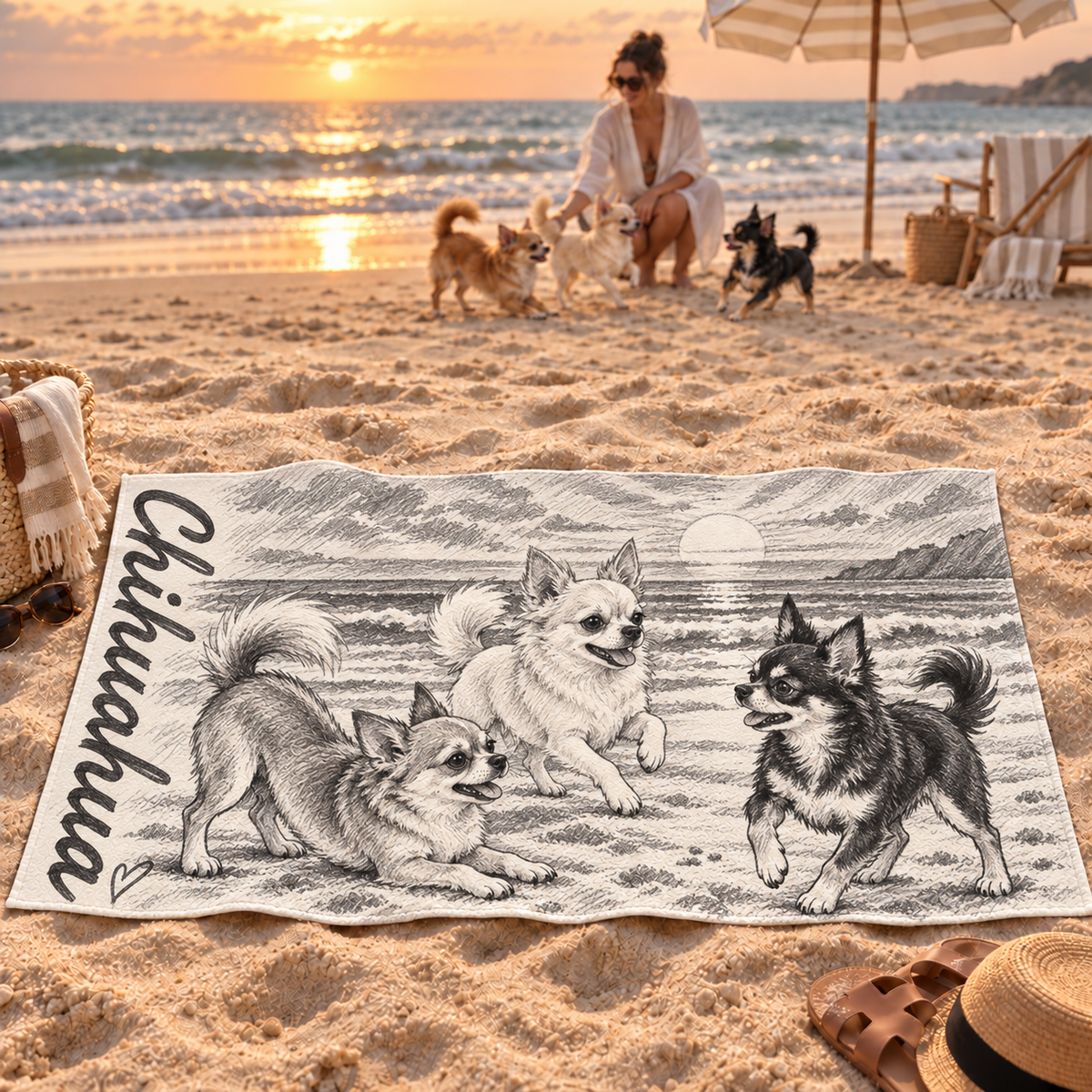 Toalla de Playa Personalizada con Foto de tu Mascota — Foto Real o Diseño Ilustrado