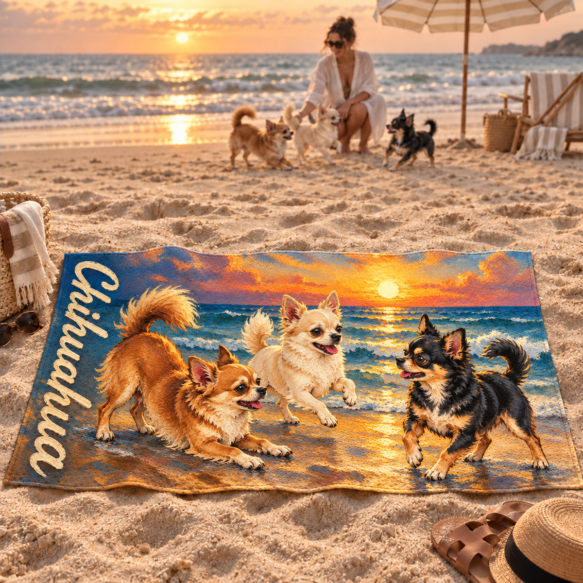 Toalla de Playa Personalizada con Foto de tu Mascota — Foto Real o Diseño Ilustrado