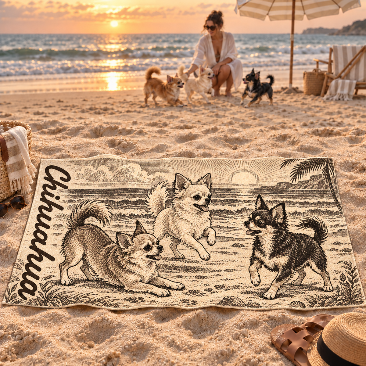Toalla de Playa Personalizada con Foto de tu Mascota — Foto Real o Diseño Ilustrado