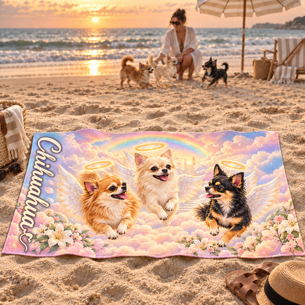 Toalla de Playa Personalizada con Foto de tu Mascota — Foto Real o Diseño Ilustrado