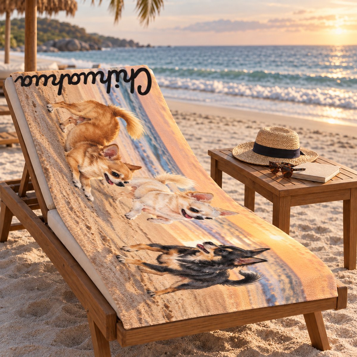 Toalla de Playa Personalizada con Foto de tu Mascota — Foto Real o Diseño Ilustrado
